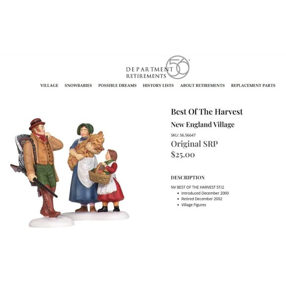 Department 56 Best of the Harvest New England Accessory #56647 Original Box - Picture 9 of 9